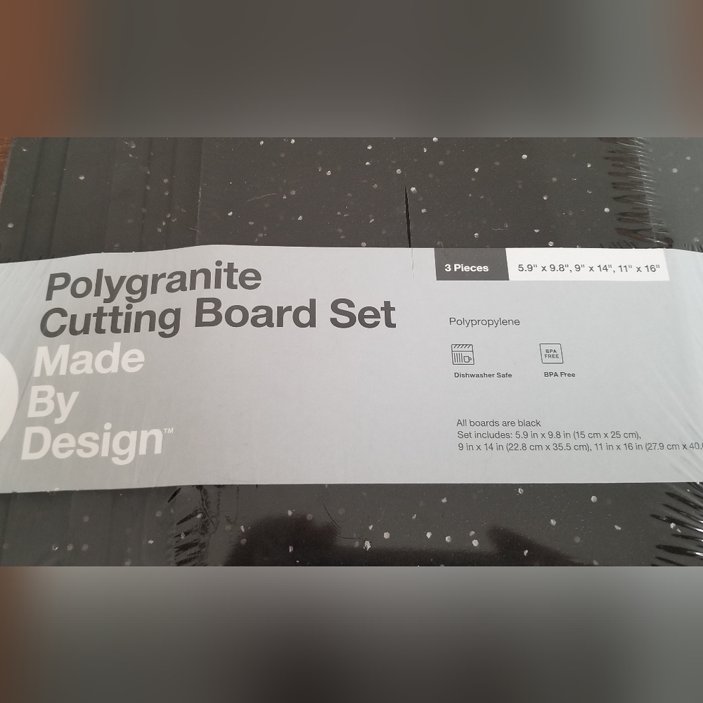 3 piece cutting board set. Black NWT